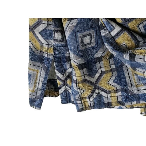 Tommy Bahama Blue Geometric Hawaiian Original Fit Silk Short Sleeve Camp Shirt L - Picture 5 of 6